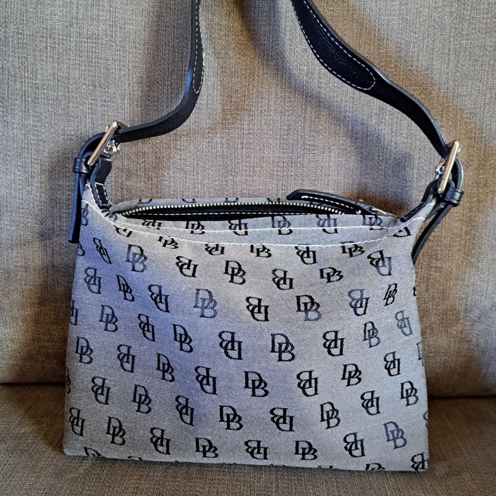 Dooney & Bourke Black and Gray Monogram Bag